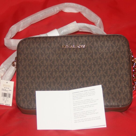 Michael Kors Signature Jet Set Printed Large Logo Crossbody Bag NWT - Picture 1 of 7